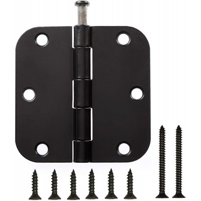 Black Matte Door Hinges Black Interior Door Hinges 3.5 Inch 5/8" Radius Corners 3 1/2 Hardware